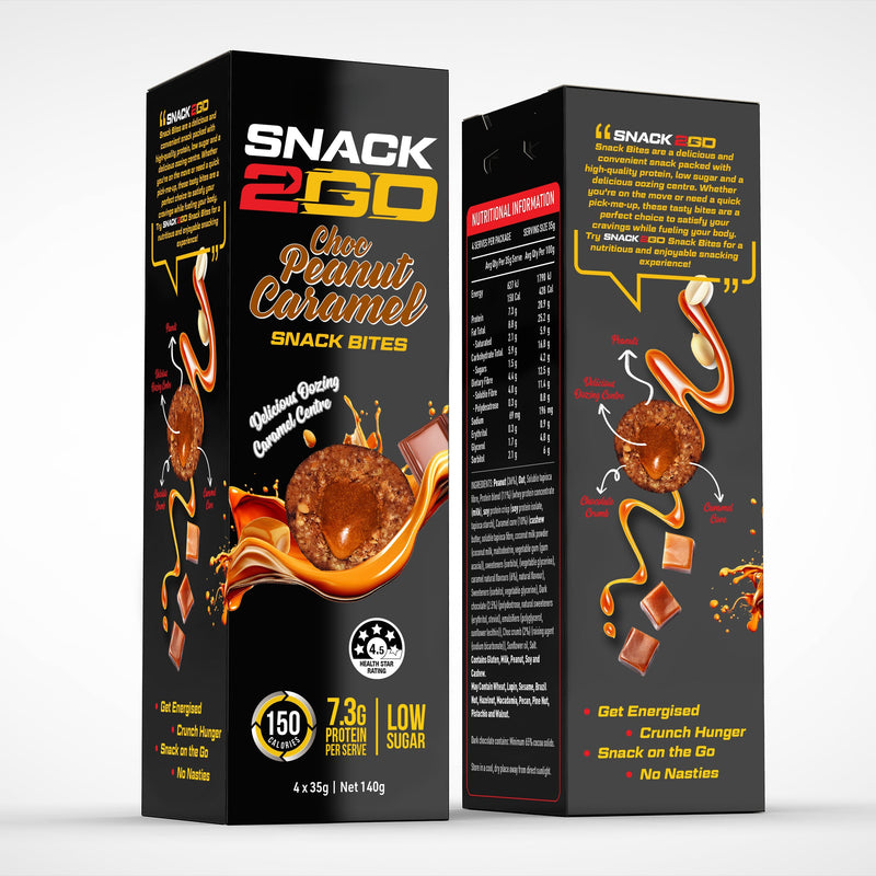 SNACK2GO Snack Bites Choc Peanut Caramel - 4 Snacks