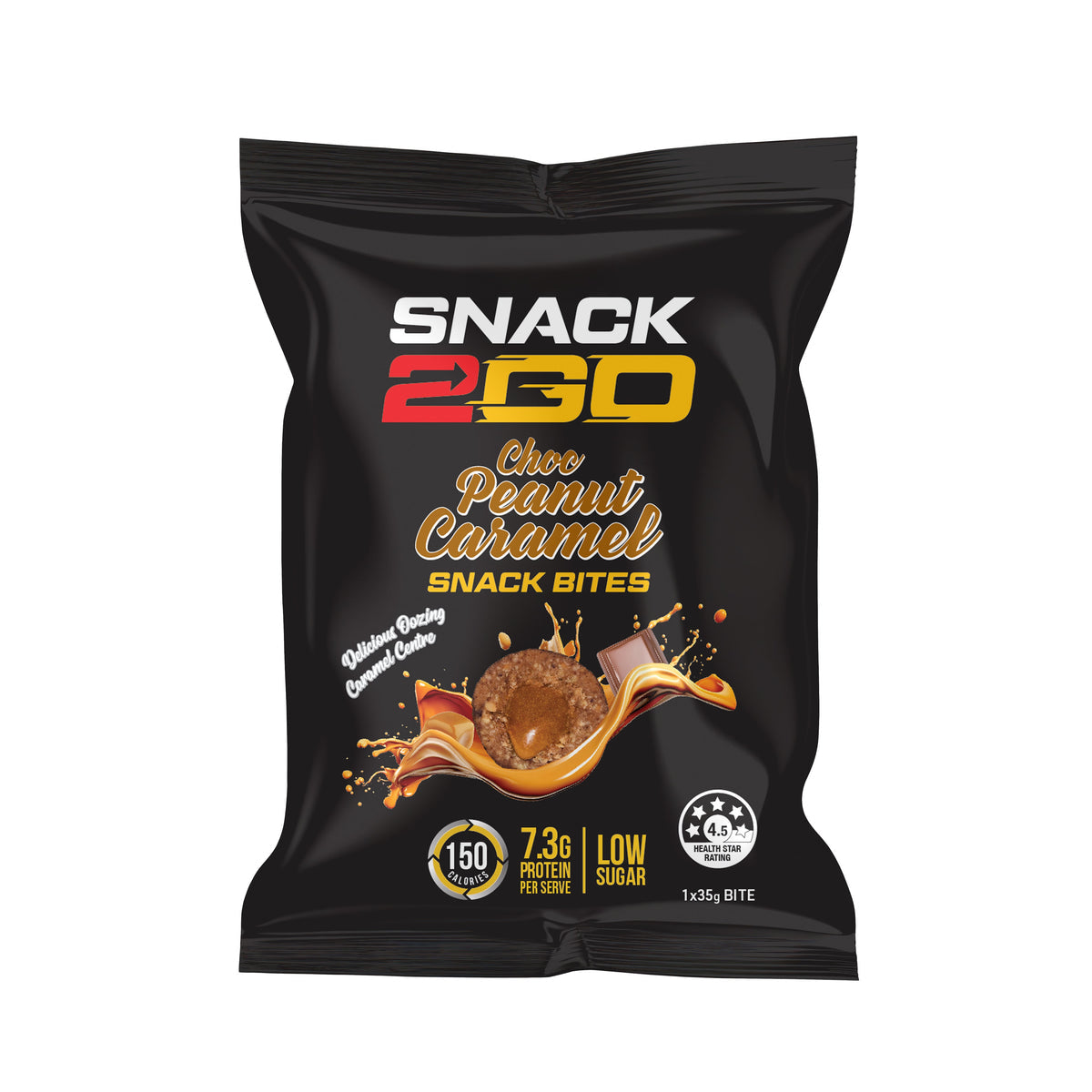 SNACK2GO Snack Bites Choc Peanut Caramel - 4 Snacks