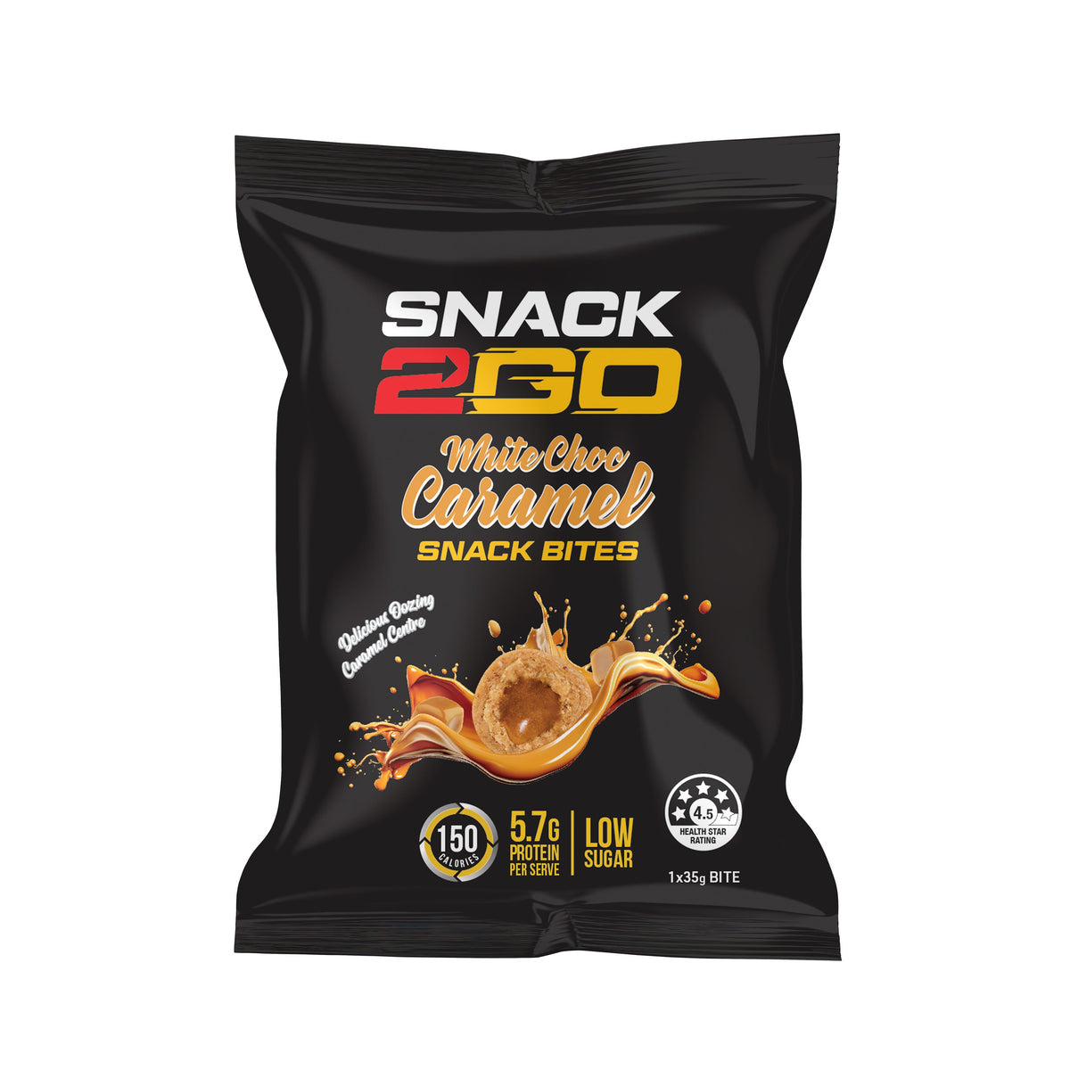 SNACK2GO Snack Bites White Choc Caramel - 4 Snacks