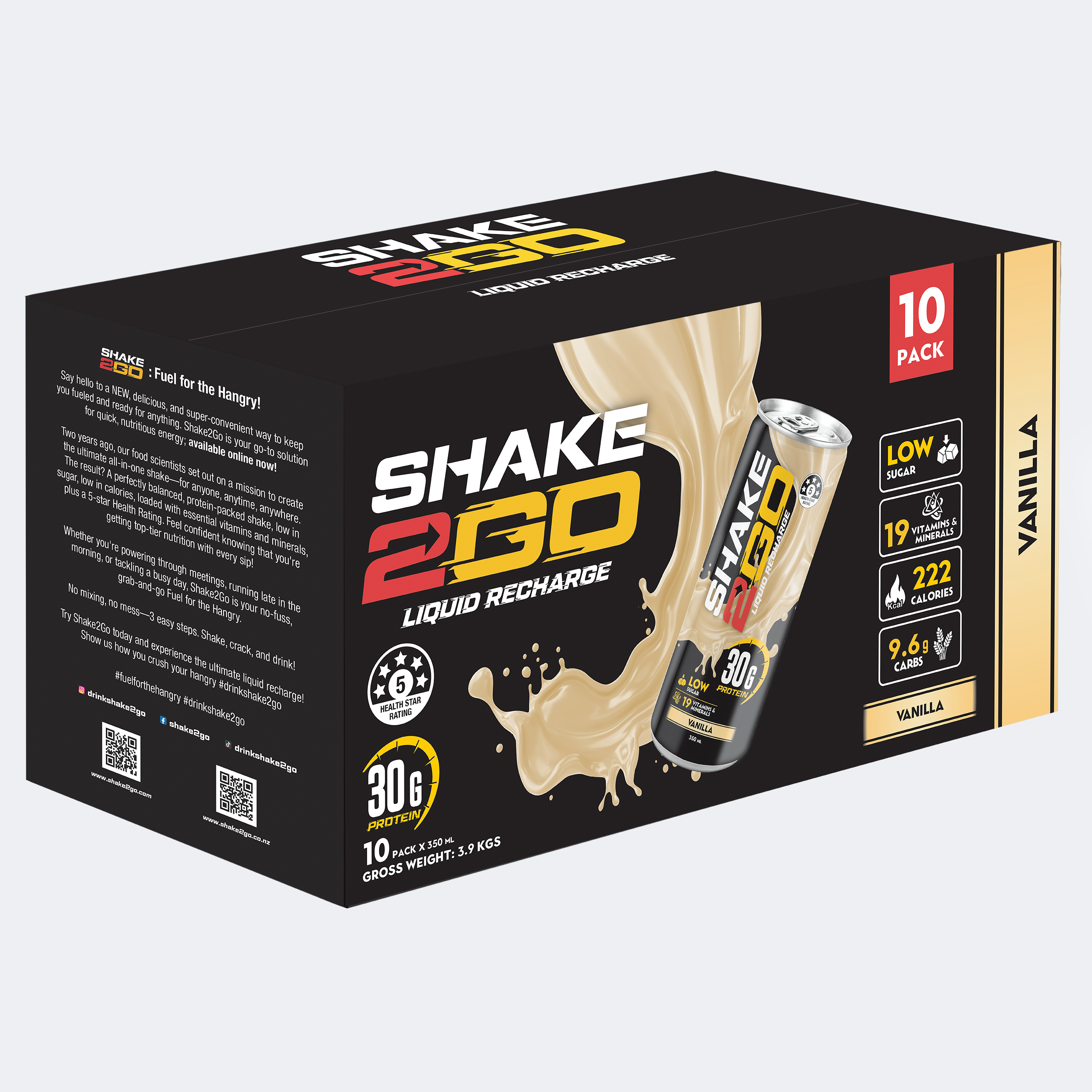 SHAKE2GO Vanilla - 10 Cans